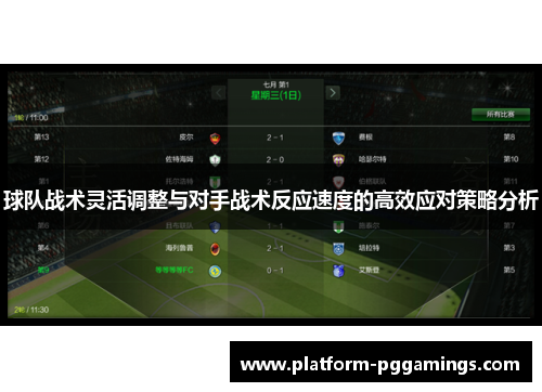 球队战术灵活调整与对手战术反应速度的高效应对策略分析