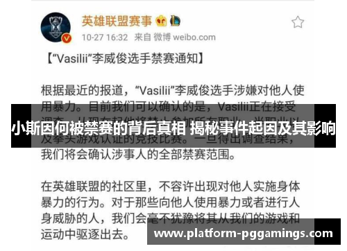 小斯因何被禁赛的背后真相 揭秘事件起因及其影响